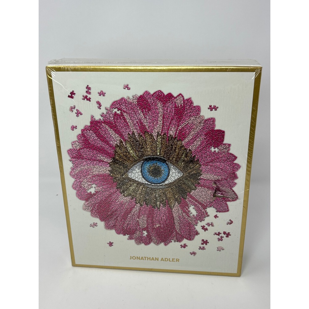 Jonathan Adler 750 Piece Shaped Puzzle Pink Flower Eye Galison New Sealed Flaw